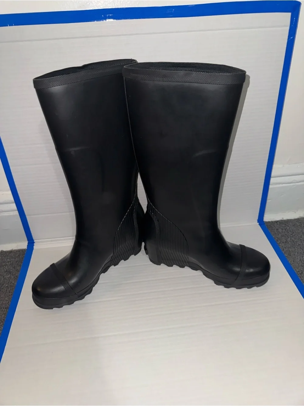 Sorel Joan Rain Wedge Tall Boot Black Size 10